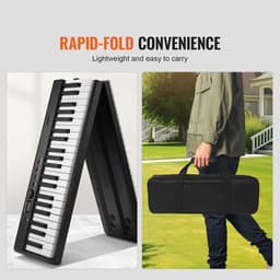 88-toets Opvouwbaar Pianoklavier, Met Bluetooth en MIDI, 128 Standaardtonen, LED-Display, Draagbaar, Multifunctioneel — thumbnail 4