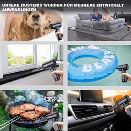 HAUSS SPOLE Handstofzuiger-Draadloze Mini Autostofzuiger-4 In 1 Voor Auto, Huis En Keuken-Krachtige Zuig En Blaasfunctie-Compacte Formaat-ABS-Zwart — thumbnail 2