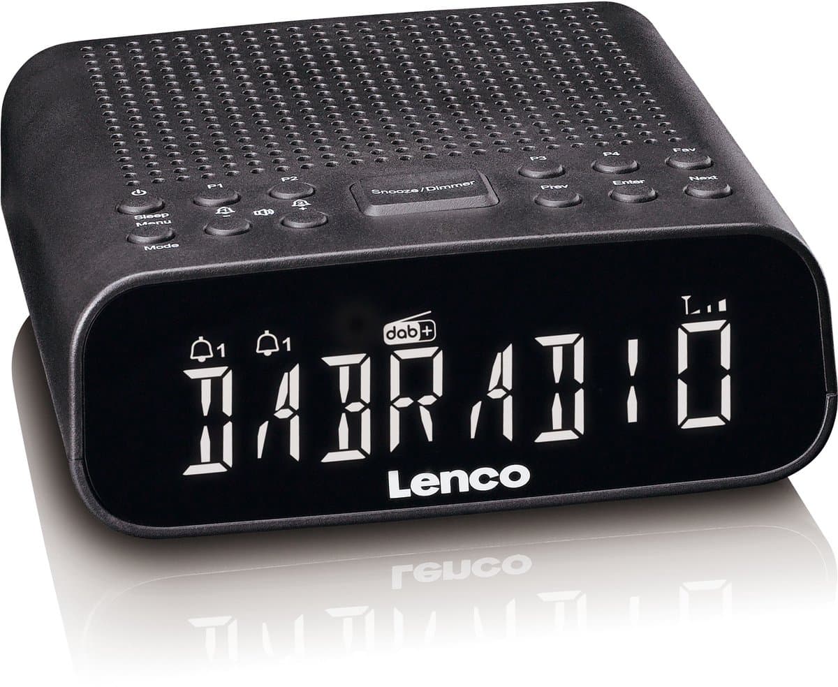 Lenco CR-606BK Wekkerradio - DAB en FM - Bluetooth - Dimbaar display - Zwart — afbeelding 1
