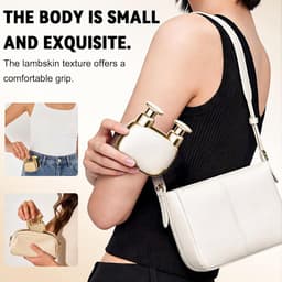 Mini Massage Gun met Dubbele Kop, Draagbare Spiermassagepistool voor Diepe Spiermassage, Compacte Handheld Massager voor Spierontspanning, Thuis, Kantoor en Reizen, Cadeau voor Mannen en Vrouwen, Goud — thumbnail 4