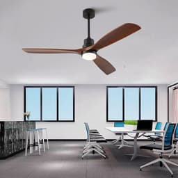 FloraGrace Plafondventilator Met Verlichting – 60 Inch 3 Bladen – Omkeerbare Gelijkstroommotor – Hout – Walnoot Zwart – Afstandsbediening En Geheugenfunctie — thumbnail 5