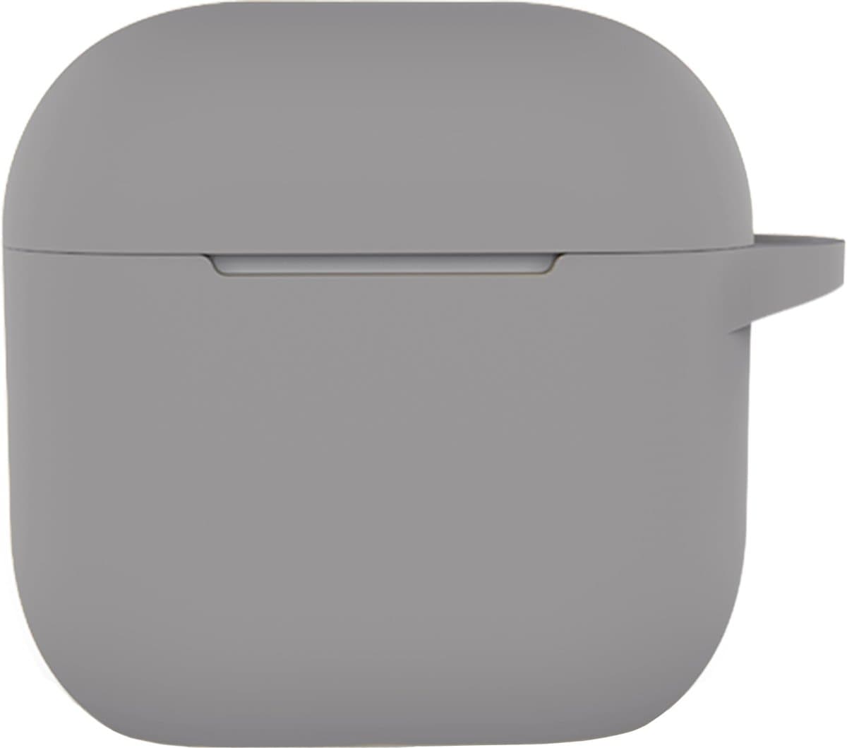 Hoesje - Geschikt voor Apple AirPods 5 - met Clip - Siliconen Hoes - Silicone Case Cover - Grijs — afbeelding 1