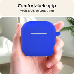 Hoesje - Geschikt voor Apple AirPods 5 - met Clip - Siliconen Hoes - Silicone Case Cover - Blauw — thumbnail 4
