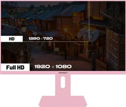 JAPANNEXT Gaming Monitor 23.8" IPS Full HD (1920x1080) 120Hz 0.5ms Pastel Roze | Ingebouwde luidsprekers G-Sync/FreeSync | JN-IPS238G120F-PK — thumbnail 4