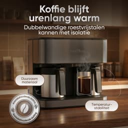 ProfiCook KAD 1307 - Dubbel Koffiezetapparaat met Thermoskannen - 24 Kopjes - 2,4 Liter - Dark Inox — thumbnail 2
