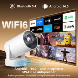 Draagbare Beamer En Mini Projector - 12000 Lumen - 1280 x 720 Resolutie - LCD - Wit - Voor Thuisbioscoop — thumbnail 2