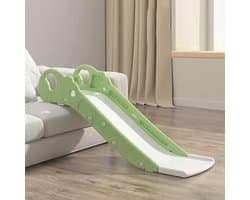 Kinderglijbaan, mini-klimglijbaan voor bed of bank, speeltoestellen voor binnen en buiten voor jongens en meisjes (groen)