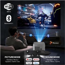 Beamer Full HD 1100 ANSI Lumen - 1080p 4K Upscaling - LED Projector - Draagbaar - Voor Thuisbioscoop Gaming En Outdoor — thumbnail 3