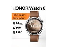 Honor Watch 6 Smartwatch – AMOLED – GPS – 35 dagen batterijduur – Bruin