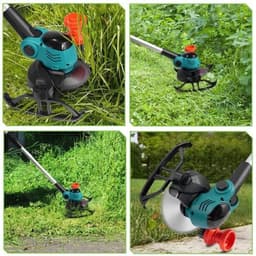 Handmaaier - Grasmaaier - Grastrimmer - Grasschaar - Grasmachine - 3000W - 6-Inch - Elektrische/Accu - Grastrimmer met 90° Verstelbare Kop – Tuingereedschap voor Precisiewerk - 21V/18V Compatibel - Inclusief 2x Accu — thumbnail 3