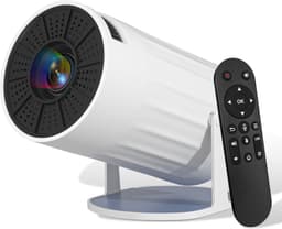 Ondersteunt 1080p 4K, draagbare projector met wifi 6, Bluetooth 5.0, beamer, kleine projector, keystone, 180° draaibaar, draagbaar huis en outdoor projector voor mobiele telefoon/tv-stick — thumbnail 1