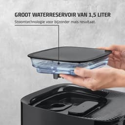Airfryer met Stoomfunctie - 7 Liter - 1700 W - 10 Kookprogramma’s - 3-in-1 Bereiding - Touchscreen - Kijkvenster - Vaatwasserbestendige Onderdelen - Zwart — thumbnail 3