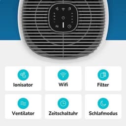 Luchtreiniger HEPA 13 Filter - Koolstoffilter - 45 Watt Vermogen - 22x22x36 cm - Wit - App Bediening — thumbnail 5