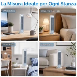 Torenventilator - Bladloze Torenventilator - Stille torenventilator - Ventilator staand - Ventilator - Draagbare - Mobiele Airco Cooler - Bladloos - Draaibaar Ventilator - Met Afstandsbediening - Luchtstroom - Mobiele Airco - Wit — thumbnail 5