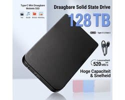 Draagbare Externe Harde Schijf 120TB – 2.5 Inch Externe HDD/SSD – USB 3.0 High-Speed – Schokbestendige Metalen Behuizing – Plug & Play – Zwart