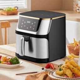 Heteluchtfriteuse – Airfryer - Airfryer Oven - 12L - 2000W - Touch Display - Airfryer Zonder Olie - Kijkvenster - RVS - Hoge Temperatuur - Zwart — thumbnail 4