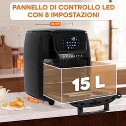 Airfryer – Heteluchtfriteuse – Airfry Oven – Digitale Friteuse – 15L Capaciteit – 1800 Watt – 8 Kookprogramma’s – Touchscreen Display — thumbnail 4