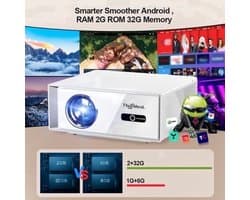 Beamer Android Version - 1300 ANSI Lumen - 1920 x 1080 Resolutie - LCD - 75W Vermogen - Voor Thuisgebruik