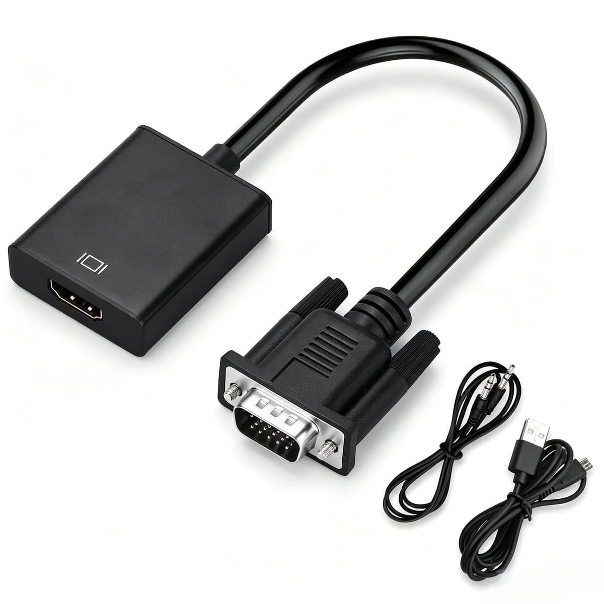 VGA naar HDMI Adapter 1080p met Audio Jack voor Oude PC Laptop en Beamer — afbeelding 1