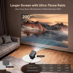 Beamer 1500 ANSI Lumen - Android 14 Smart Tv - 1080p Full HD Resolutie - LCD - Draagbaar - Voor Gaming En Thuisbioscoop — thumbnail 5