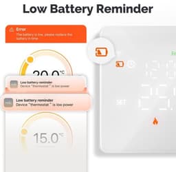 Thermostaat wifi 503, werkt op batterijen, wit, voor gasketel, wand- of inbouwmontage, box 502 en 503, wekelijkse programmering, touch-display 120 x 86 mm, app-besturing en handleiding (mogelijk niet — thumbnail 3