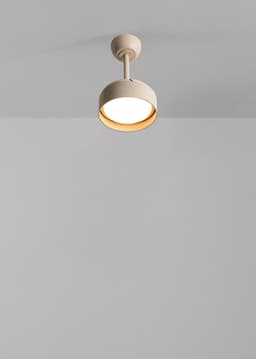 CREATE - Plafondventilator 40W Ø55cm stil met intrekbare bladen met licht - Zand / Linnen zand - WIND CLEAR LAMP — thumbnail 1