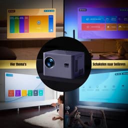 SCH® Draagbare beamer - Beamer - Projector - Mini Beamer - Grijs - 19cm x 16cm x 13cm — thumbnail 2