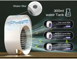 Mini draagbare airconditioner, mobiele airconditioner zonder ventilatie, stille slaapkamerventilator, stille mobiele airconditioner, draagbare airconditioner met USB-aansluiting en kleine luchtbevochtiger — thumbnail 2