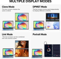 UPERFECT Delta Max Dual Portable Monitor 18.5" 100Hz 100% sRGB Draagbaar Monitor with Stand & VESA Mount for Laptop/Switch/MacBook — thumbnail 2