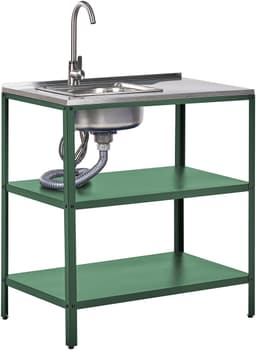 BELIANI VILAMA - Buitenkeuken met spoelbak - Groen - 80x50x92 cm - Staal — thumbnail 1
