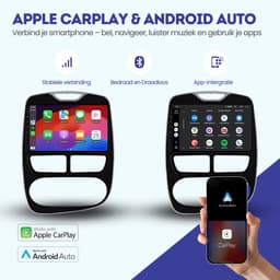 CarPlay autoradio geschikt voor Renault Clio 4 | 2013 t/m 2015 | Android 13 | Draadloos Apple CarPlay & Android Auto | 2GB + 32GB | QuadCore processor | Denago DNG-A20 | 2025 model | 2013 2014 2015 | Bluetooth & Wifi — thumbnail 2
