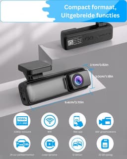 DailySupplies® Dashcam voor Auto - Dual - Camerabewaking - Full HD - Zwart — thumbnail 2