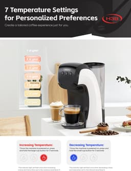 HiBREW H3B - Koffiecupmachine -Zwart-wit design-Automatische Stop-Eenvoudig Personaliseren-Voor Dolce Gusto Cups — thumbnail 4