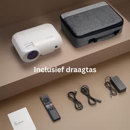 White-Label® Mini Beamer - Film Projector met Bluetooth - Draagbare Beamer - 4K Kwaliteit - Wit — thumbnail 2