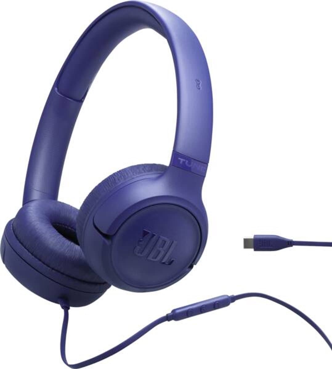 JBL Tune 530 USB-C - USB C Koptelefoon - Bedrade On-ear Headset voor iPhone 15, 16 & 17 - Met Microfoon - JBL Pure Bass - Samsung & Laptop - Blauw — afbeelding 1