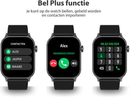 OOQE WATCH PRO 8 - Smartwatch Heren en Dames | Geschikt voor iOS en Android | AMOLED | Notificaties | Gezondheidsanalyse | Sportanalyse | GPS Koppeling | Bellen | Muziek/Audio Luisteren | Ergonomisch | Nederlandstalig | Zwart — thumbnail 4