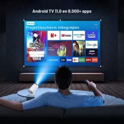 SNJY® Mini Beamer - Mini Projector - Beamer 4k - 180° Draaibaar - Wit — thumbnail 3