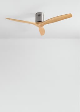 CREATE - Plafondventilator 40W silent 100% hout (Ø132cm) (ruimtes 10m²-25m²) - Nikkel / Licht hout - Geen licht - Afstandsbediening - WIND CALM NATURAL WOOD — thumbnail 1