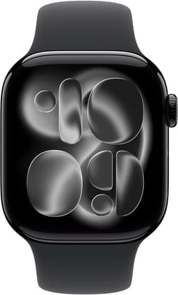 Apple Watch 11 - Wifi + 5G - 42mm - Jet Black Aluminium Case with Black Sport Band - S/M — thumbnail 2
