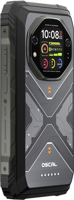 OSCAL TANK 1 - Robuuste Smartphone - 5G - 48GB RAM - 512GB ROM - 20000mAh - 6.78 inch FHD+ 120Hz - MTK Dimensity 7050 - 64MP+50MP+20MP Nachtzicht - Android 15 - AI Robuuste Telefoon - NFC - IP68/IP69K/GPS - Zwart — thumbnail 5