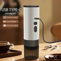Draagbaar Koffiezetapparaat - Geschikt Voor Poeder, Capsules en Dolce Gusto - Koffie - Draadloos - Onderweg- Wit — thumbnail 5