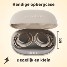pocobob® Z draadloze oortjes - Wit Goud Beige - bluetooth oordopjes - kleine oordopjes - in ear oortjes - met microfoon - ook voor slapen - Met pocobob APP voor je smartphone — thumbnail 4