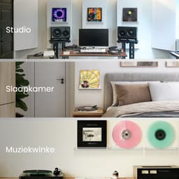 Purepeak LP Houder Set 6 Stuks Inclusief Bevestigingsmateriaal - LP Houder Opbergsysteem aan Muur - Transparant — thumbnail 4