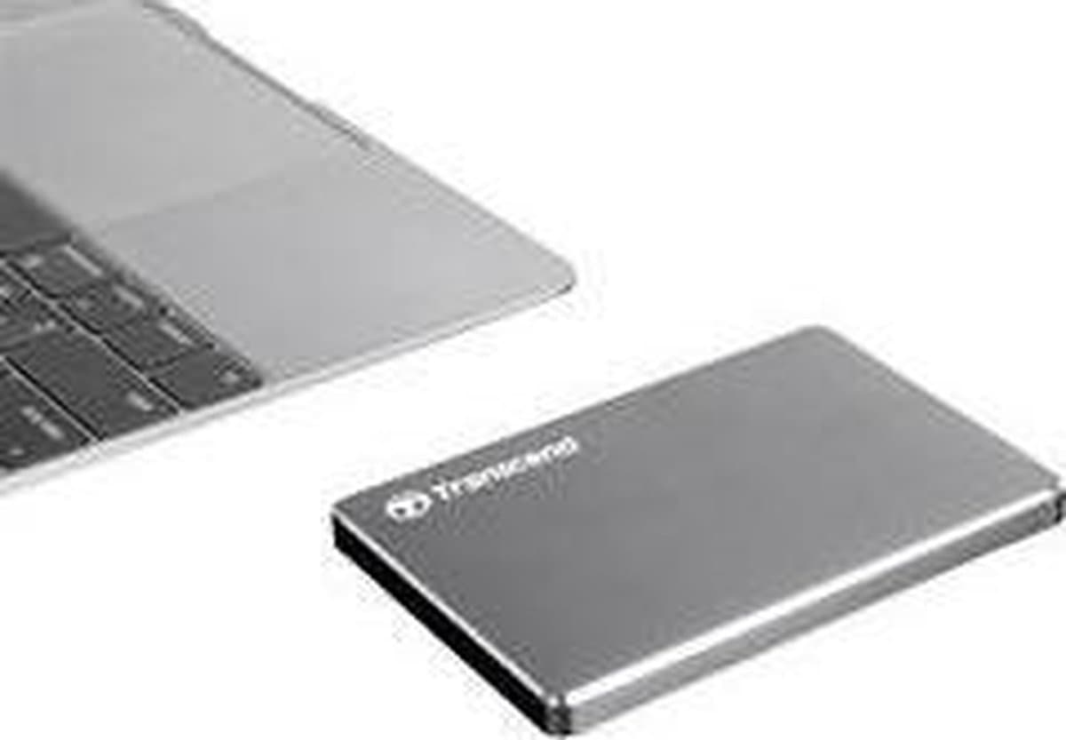 Transcend StoreJet 25C3N – 1 TB Externe harde schijf (2,5 inch) USB-A 3.2 Gen 1 – Grijs metallic TS1TSJ25C3N — afbeelding 1