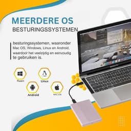 White-label Harde Schijf Extern - Draagbare - 500GB Opslag - Roze — thumbnail 5