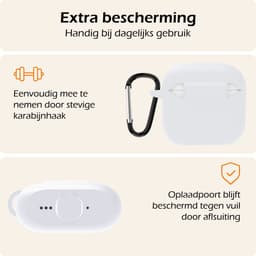 Hoesje - Geschikt voor Apple AirPods 4 / 5 - met Clip - Siliconen Hoes - Silicone Case Cover - Wit — thumbnail 5