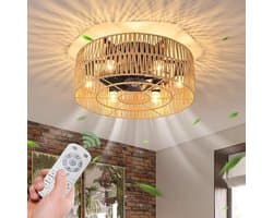 Equivera Plafonniere met Ventilator - Plafondventilator - Plafondventilator Afstandsbediening - Plafondventilator Slaapkamer - Plafond Ventilator met Verlichting - Plafondlamp - Plafonniere - Ideaal voor in uw slaapkamer!