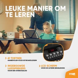 MAX KB15 Keyboard set met koptelefoon en keyboardstandaard - Ideaal voor beginners - Oplaadbare accu — thumbnail 3
