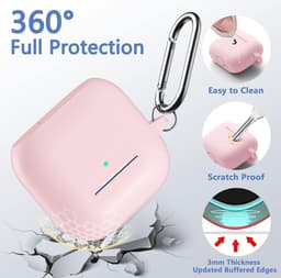 YONO Hoesje geschikt voor Airpods 4 - Case - Siliconen - Roze — thumbnail 2