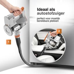TurboTronic IQ8 steelstofzuiger draadloos - Zonder zak op accu - met kruimeldief en accessoires - Zilver/Oranje — thumbnail 3